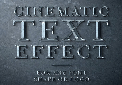 Cinematic Metal Scuplted Text Effect