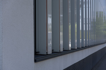 Detail view on facade of office building at Arnulfpark in Munich, Germany 