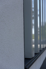 Detail view on facade of office building at Arnulfpark in Munich, Germany 