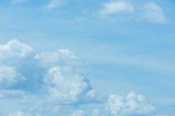 Clean white clouds with beautiful blue skies.