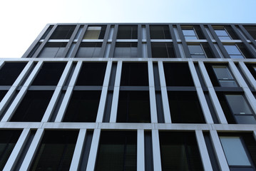 Facade of modern office building at Arnulfpark in Munich, Germany
