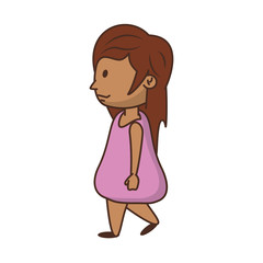 Beautiful girl cartoon isolated