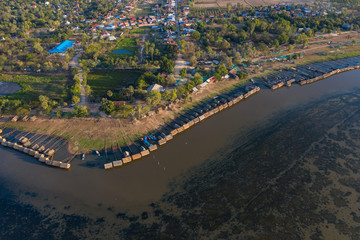 Fototapeta premium The Khmer town on water at lake - Phnompenh at Cambodia