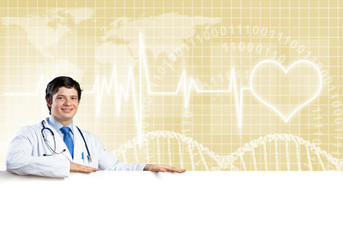 Fototapeta premium Doctor with banner