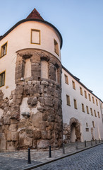 Fototapeta na wymiar Porta Praetoria Roman tower remains at Regensburg Bavaria Germany
