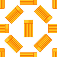 Seamless pattern. Modern flat icons vector collection with shadow effect. Isolated on colored background. Summer texture. Inflatable mattress