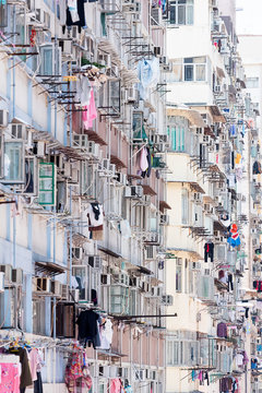 Residential building exterior in Hong Kong