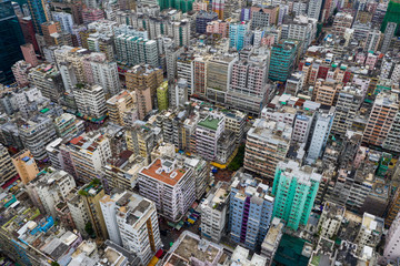 Top view of Hong Kong city