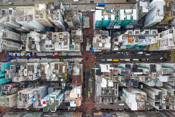 Top view of Hong Kong city