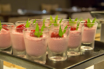  delicious cherry mousse in mini glass