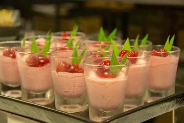  delicious cherry mousse in mini glass