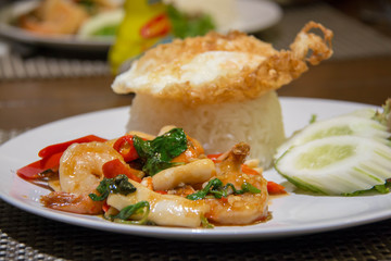 A thai spicy seafood