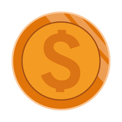 big coin with money sign