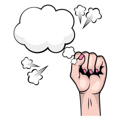 Pop art hand clenched cartoon