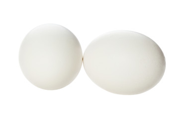 Fototapeta na wymiar Two white eggs