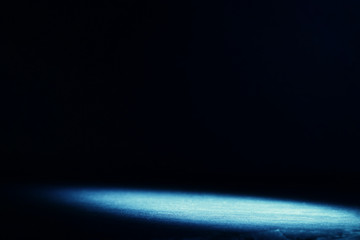 abstract dark concentrate floor scene with mist or fog, spotlight and display