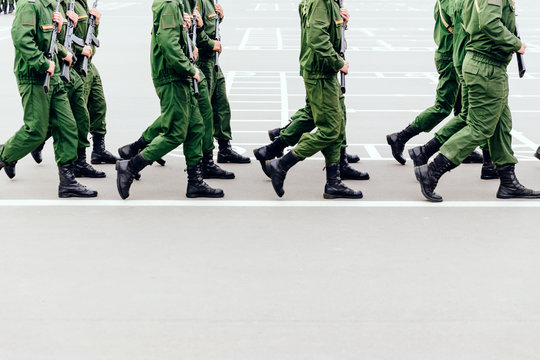 Soldiers marching