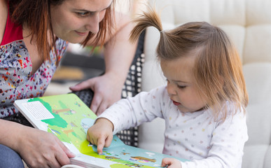 Reading. Girl. Book. Terrace. Mother