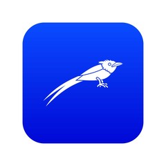 Asian paradise flycatcher icon digital blue for any design isolated on white vector illustration