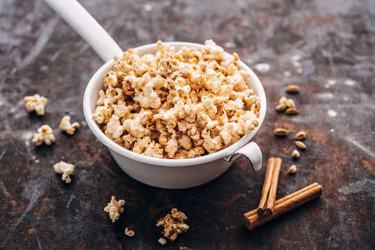 Food: popcorn flavoured with cinnamon, cardamon and birch sugar
