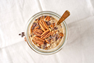 Wholesome and healthy overnight oats for breakfast