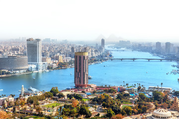 View on Gezira island of Cairo in Egypt - obrazy, fototapety, plakaty