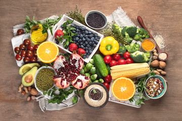 Healthy diet background. Clean and detox eating