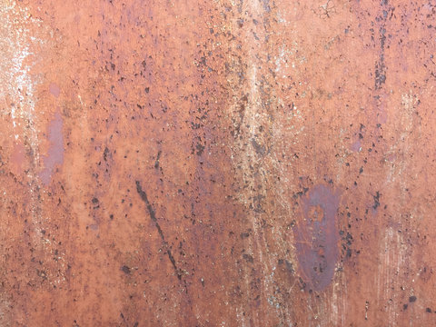 red-brown background color - structure of painted iron sheet with rust