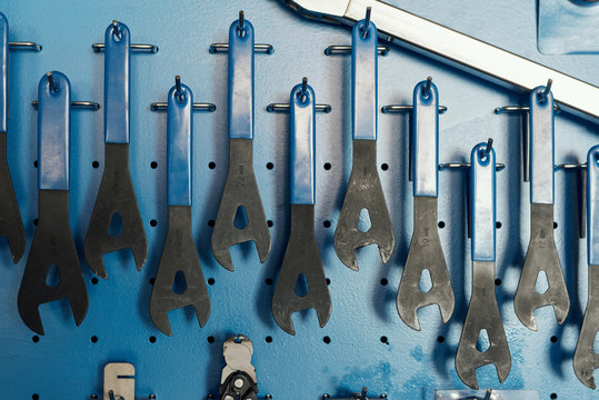 Bicycle Tools In Workshop