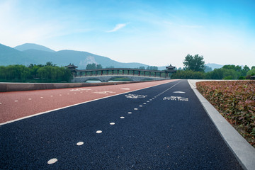 Fototapeta premium Road Pavement and Natural Landscape of Landscape..