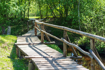 wooden bridge in the park