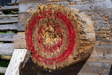 wood target for throwing an ax