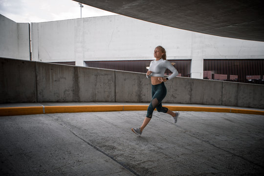 Female runner in the city