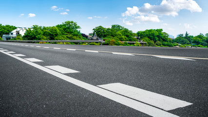 Road Pavement and Natural Landscape of Landscape..