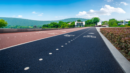 Road Pavement and Natural Landscape of Landscape..