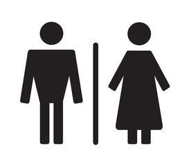 Public toilet sign on white background. Vector illustration.