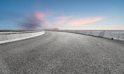 Sky Highway Asphalt Road and beautiful sky sunset scenery