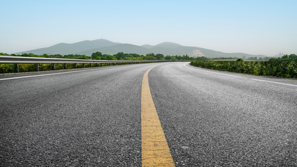 Road Pavement and Natural Landscape of Landscape..