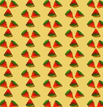 Gummy Pizza Pattern on Yellow
