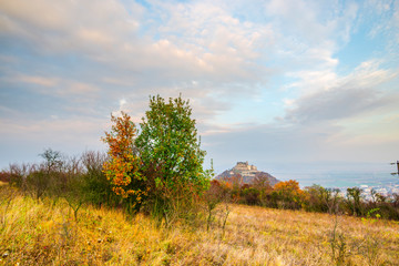 Autumn view near Deva citadel, Romania