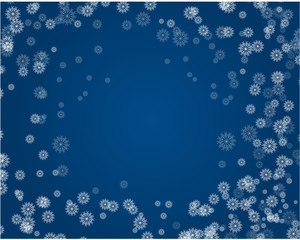 blue festive Christmas background with snowflakes