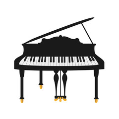 Piano on the white background.
