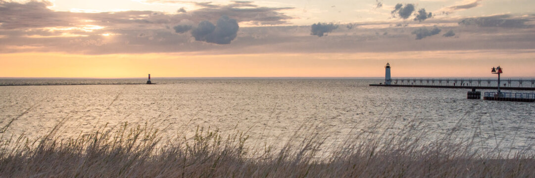 sunset on lake Michigan 