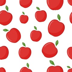 Red apple seamless pattern. Template design for restaurant, food, wrapping, farm market products. Can use for wallpapers, web page backgrounds, surface textures, textile fabric print.