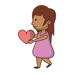 Beautiful girl cartoon isolated