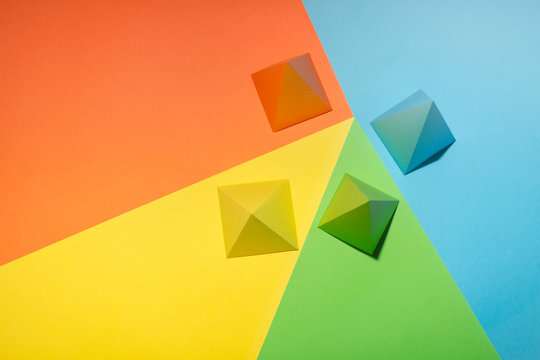 Multi-Coloured shapes on a multi-coloured background (3)