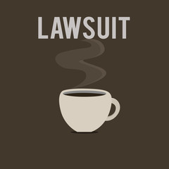 Word writing text Lawsuit. Business concept for Claim Dispute brought to law courthouse Legal trial auction.