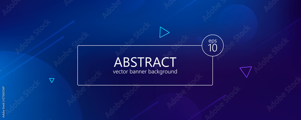 Poster Abstract banner with gradient shapes 