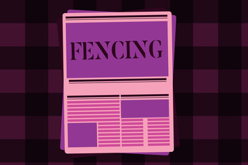 Writing note showing Fencing. Business photo showcasing Competition Sport fighting with swords Install series of fences.