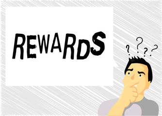 Word writing text Rewards. Business concept for Given in recognition of service effort achievement Prize Gift.